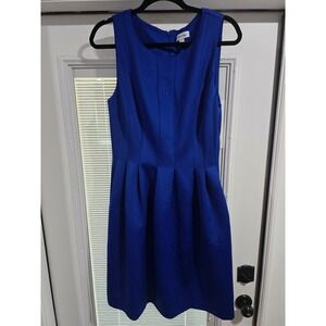 Calvin Klein Royal Blue Sleeveless Fit and Flare Pleated Cocktail Dress Size 10